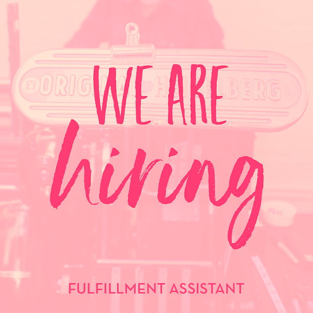 We're Hiring: Part-Time Fulfillment Assistant