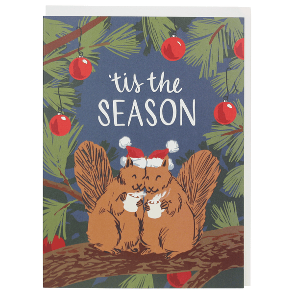Squirrels with Cocoa Christmas Card