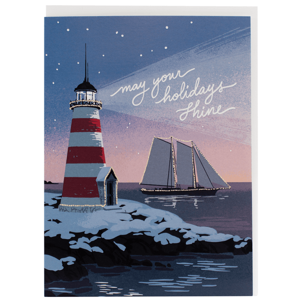 Coastal Lighthouse Holiday Card