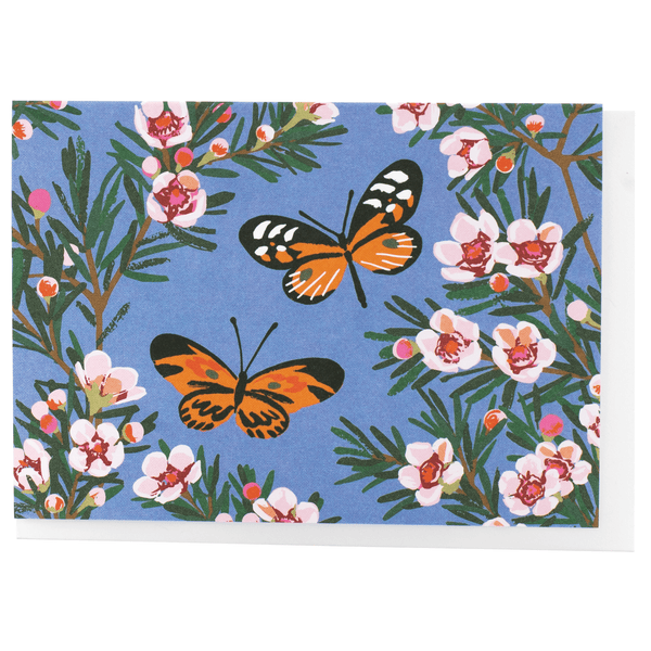 Wax Flowers & Butterflies Note Card