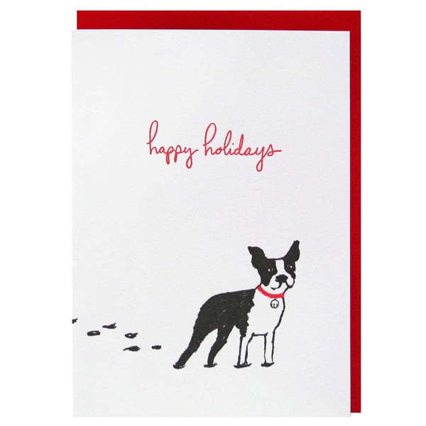 Boston Terrier Holiday Card 