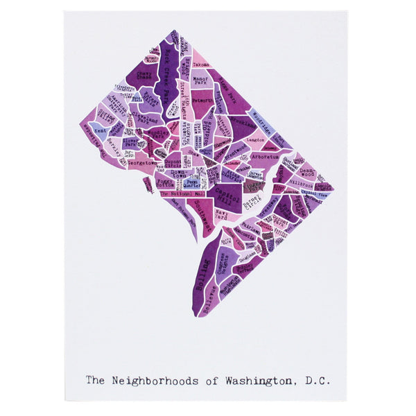 Map of Washington DC Note Card