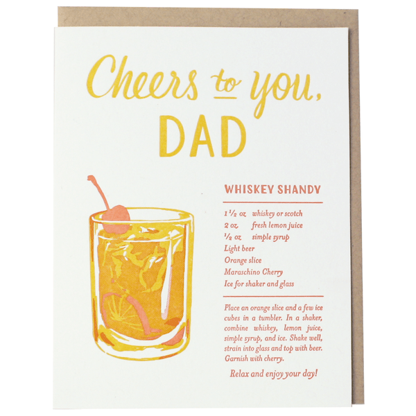 Whiskey Shandy Recipe Father's Day Card