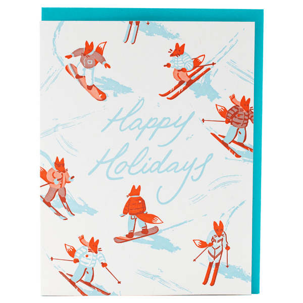 Alpine Foxes Holiday Card