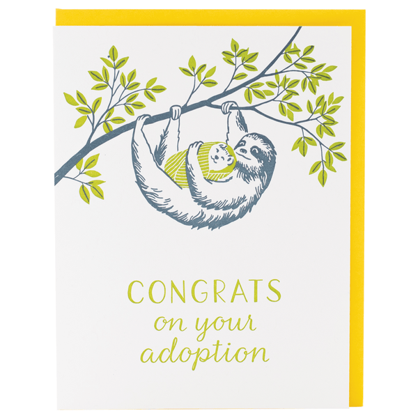 Sloths Adoption Baby Card