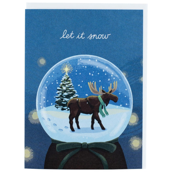 Moose Snow Globe Holiday Card