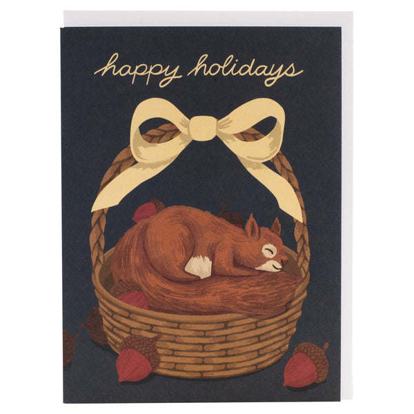 Sleepy Squirrel Holiday Card