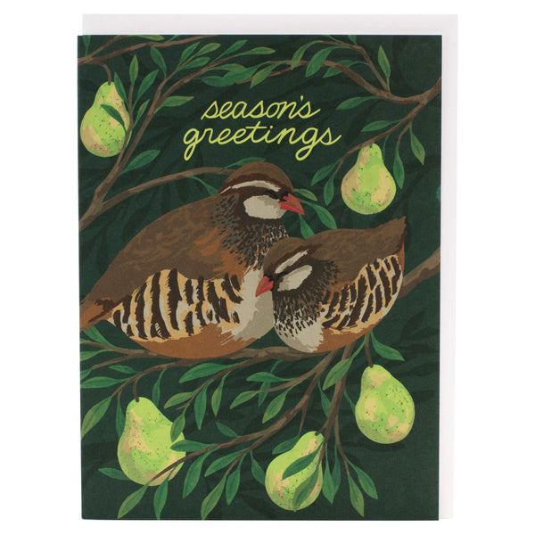 Partridges in a Pear Tree New Year Card