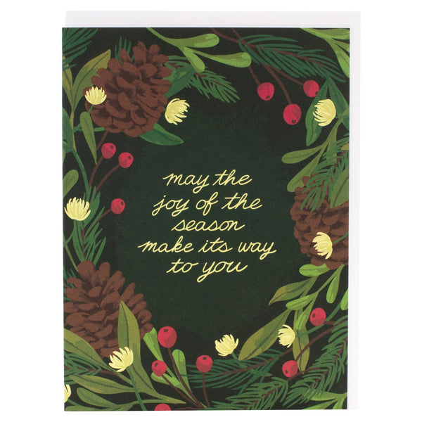 Pinecone Wreath Holiday Card