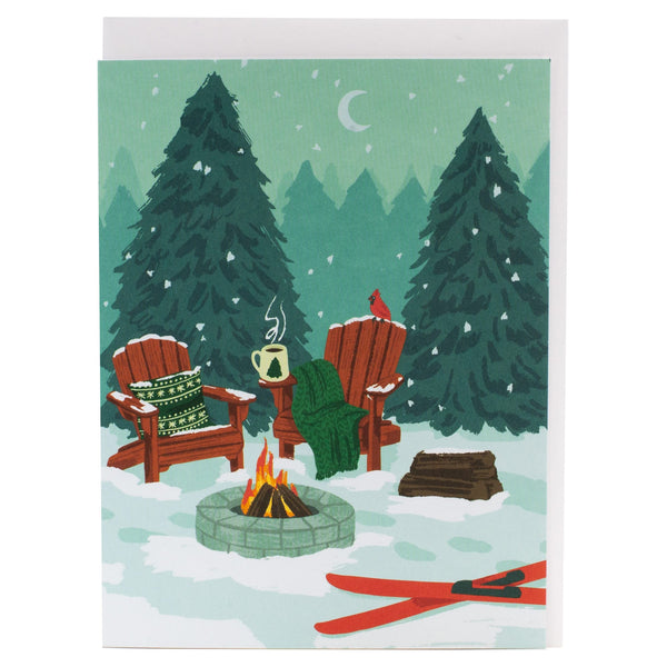Adirondack Chairs in Snow Holiday Card