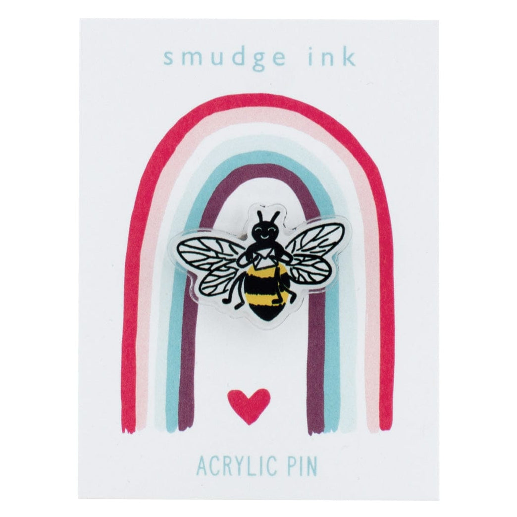 Bee Acrylic Pin– Smudge Ink