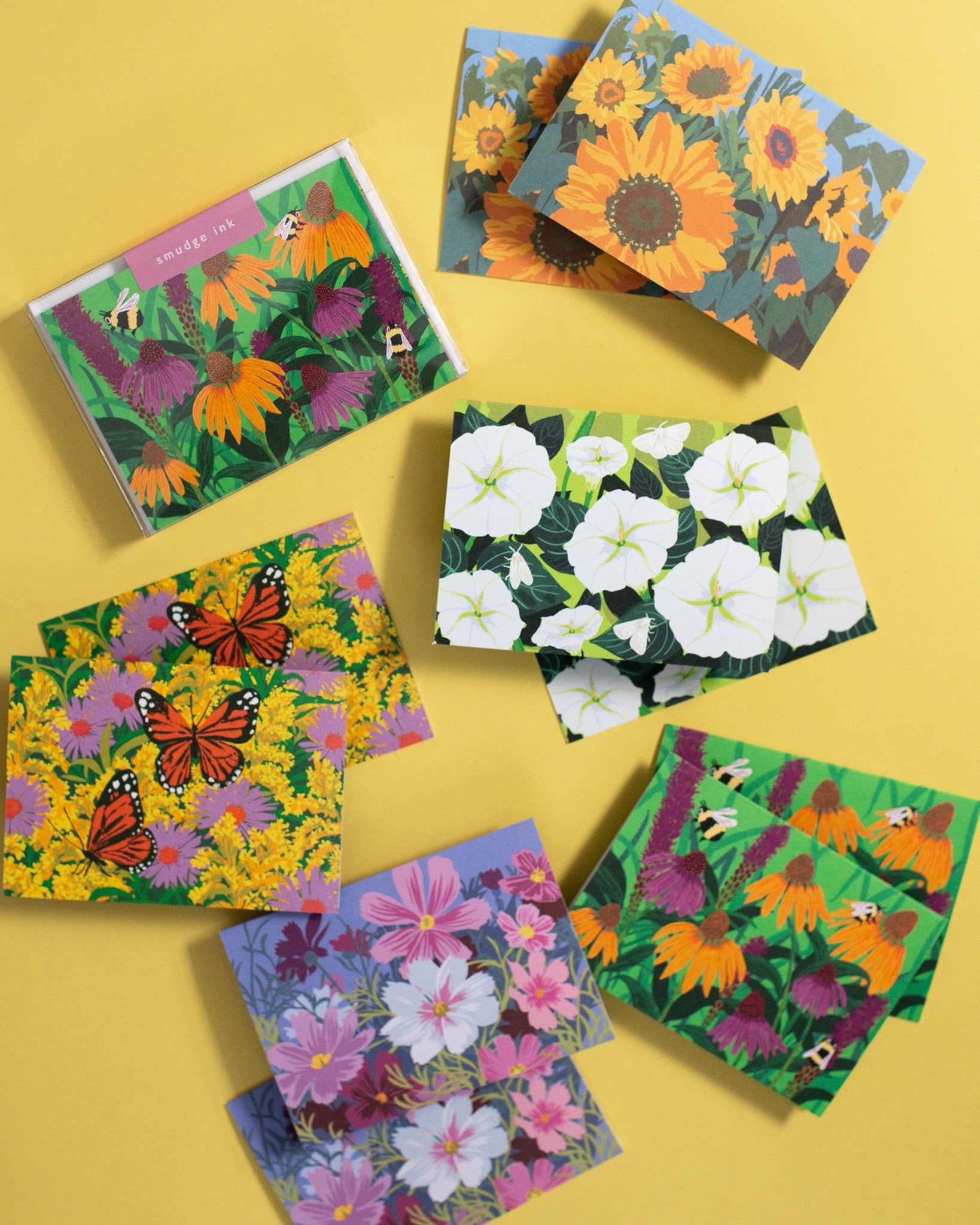 Assorted Fall Florals Note Card Set | Smudge Ink