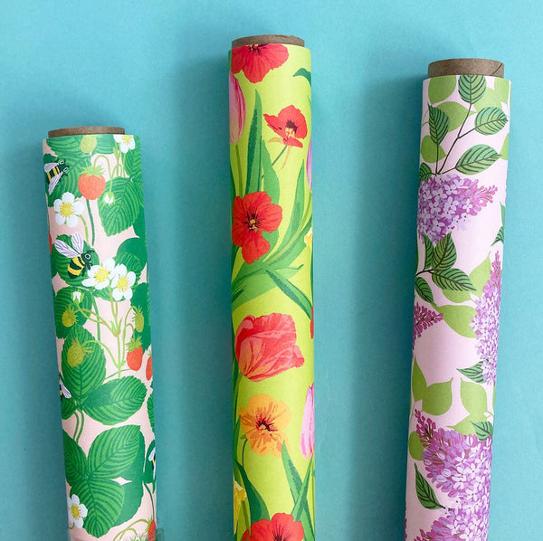 Spring Florals Gift Wrap Set