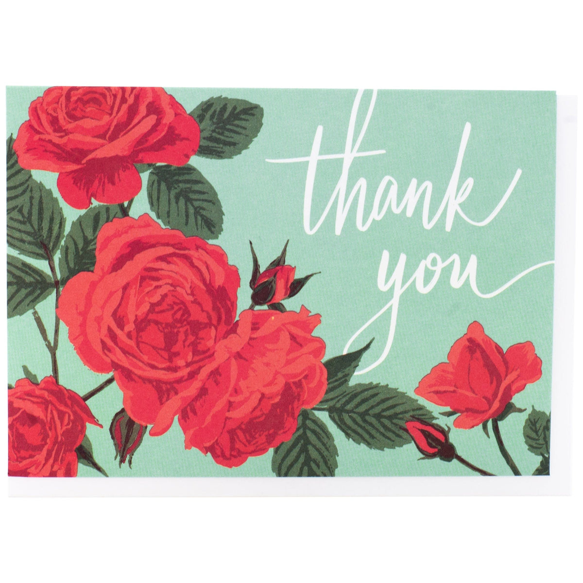 Garden Rose Thank You Note Card Single Card