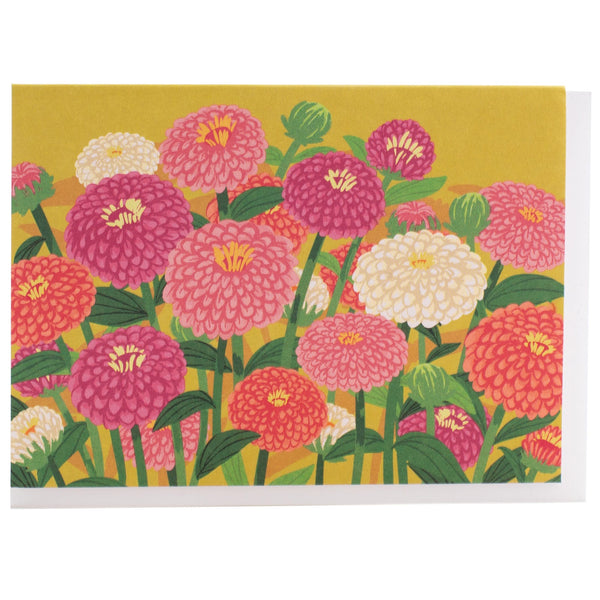Zinnias Note Card
