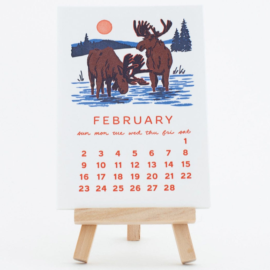 Letterpress Desk Calendar 2025 