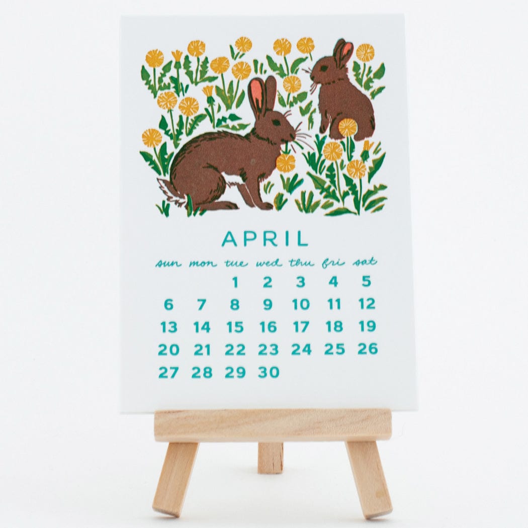 2025 Forest Friends Letterpress Desk Calendar Smudge Ink Letterpress Desk Calendar 2025
