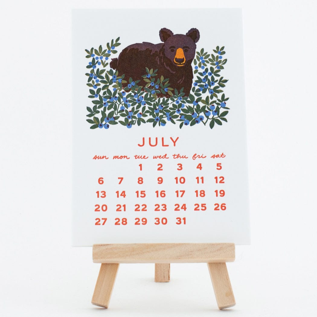 2025 Forest Friends Letterpress Desk Calendar Smudge Ink Letterpress Desk Calendar 2025