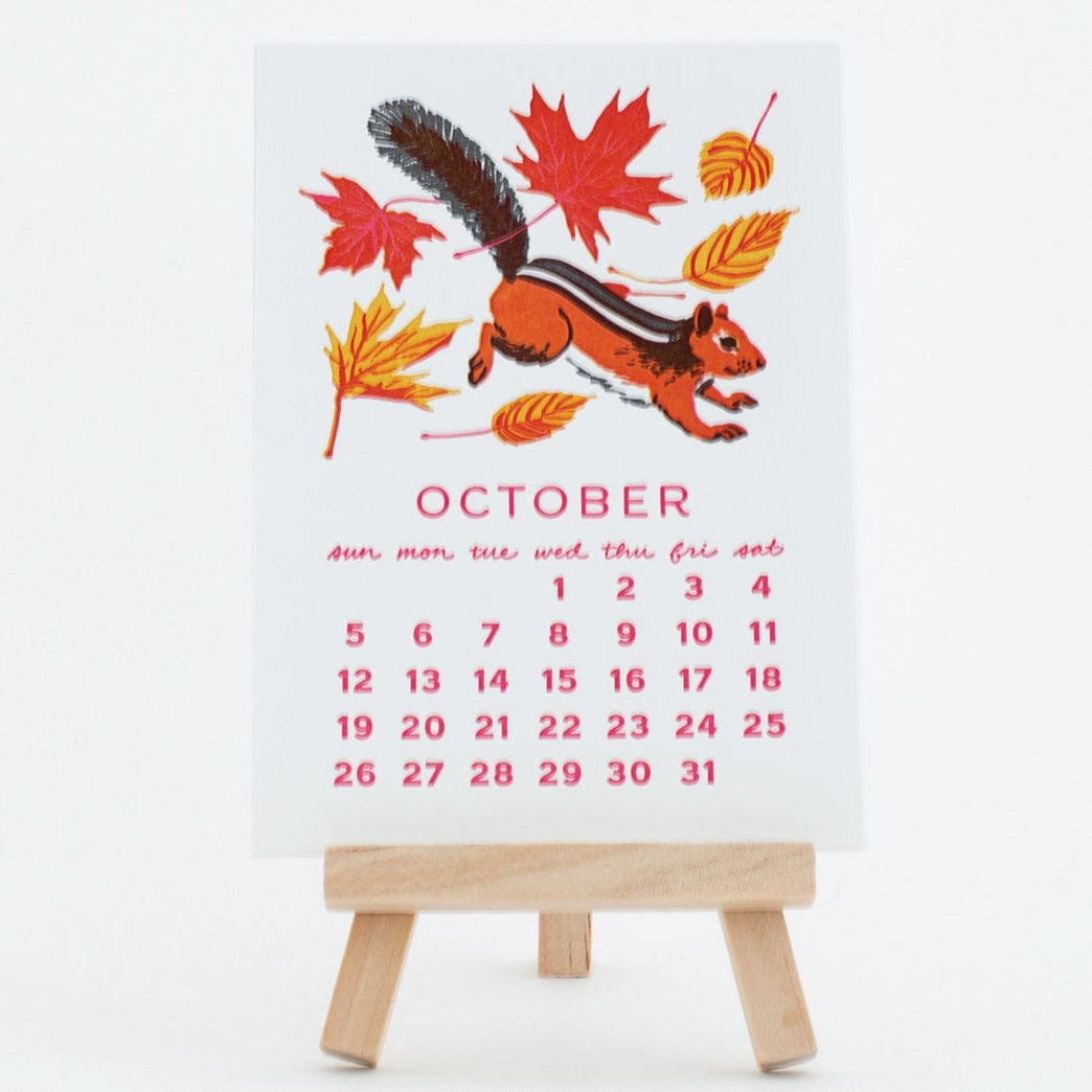 2025 Forest Friends Letterpress Desk Calendar Smudge Ink Letterpress Desk Calendar 2025
