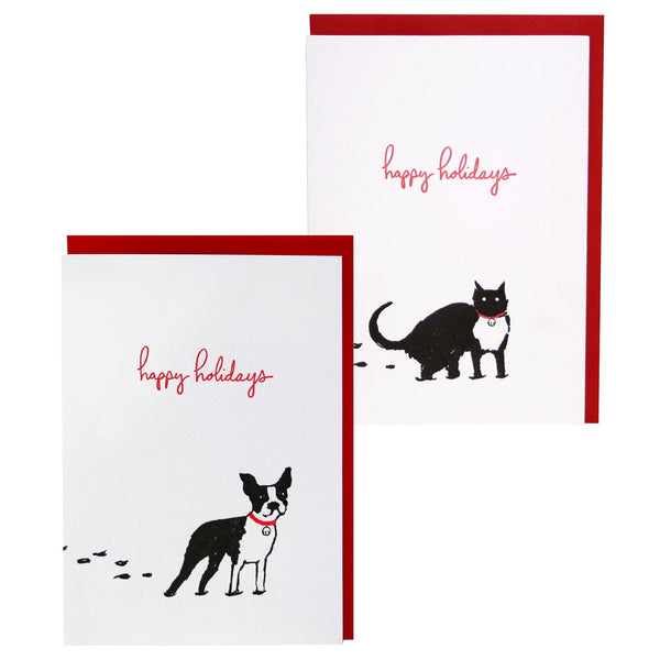 Pets in the Snow Holiday Card Set
