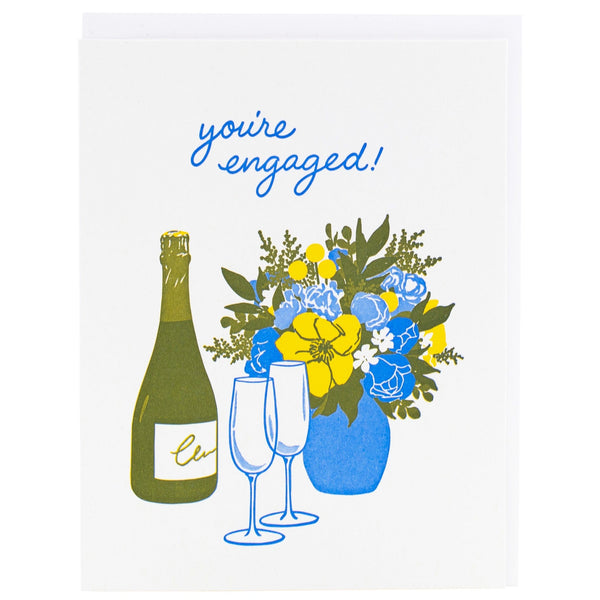 Champagne Toast Engagement Card