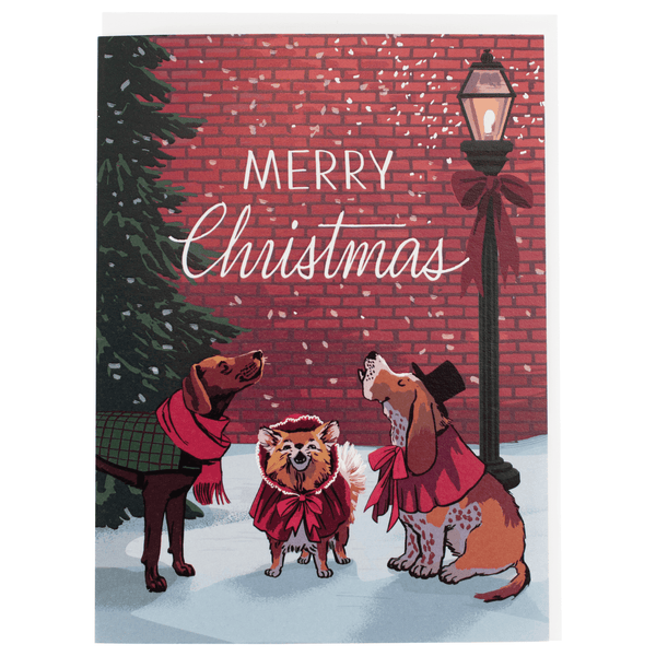 Caroling Dogs Christmas Card