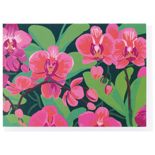 Pink Orchids Note Card