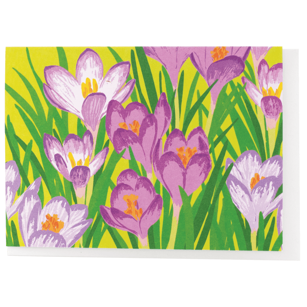 Purple Spring Crocuses Note Card