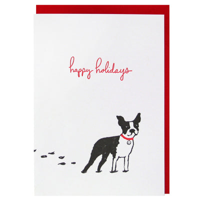 Boston Terrier Holiday Card | Happy Holidays Cards | Smudge Ink