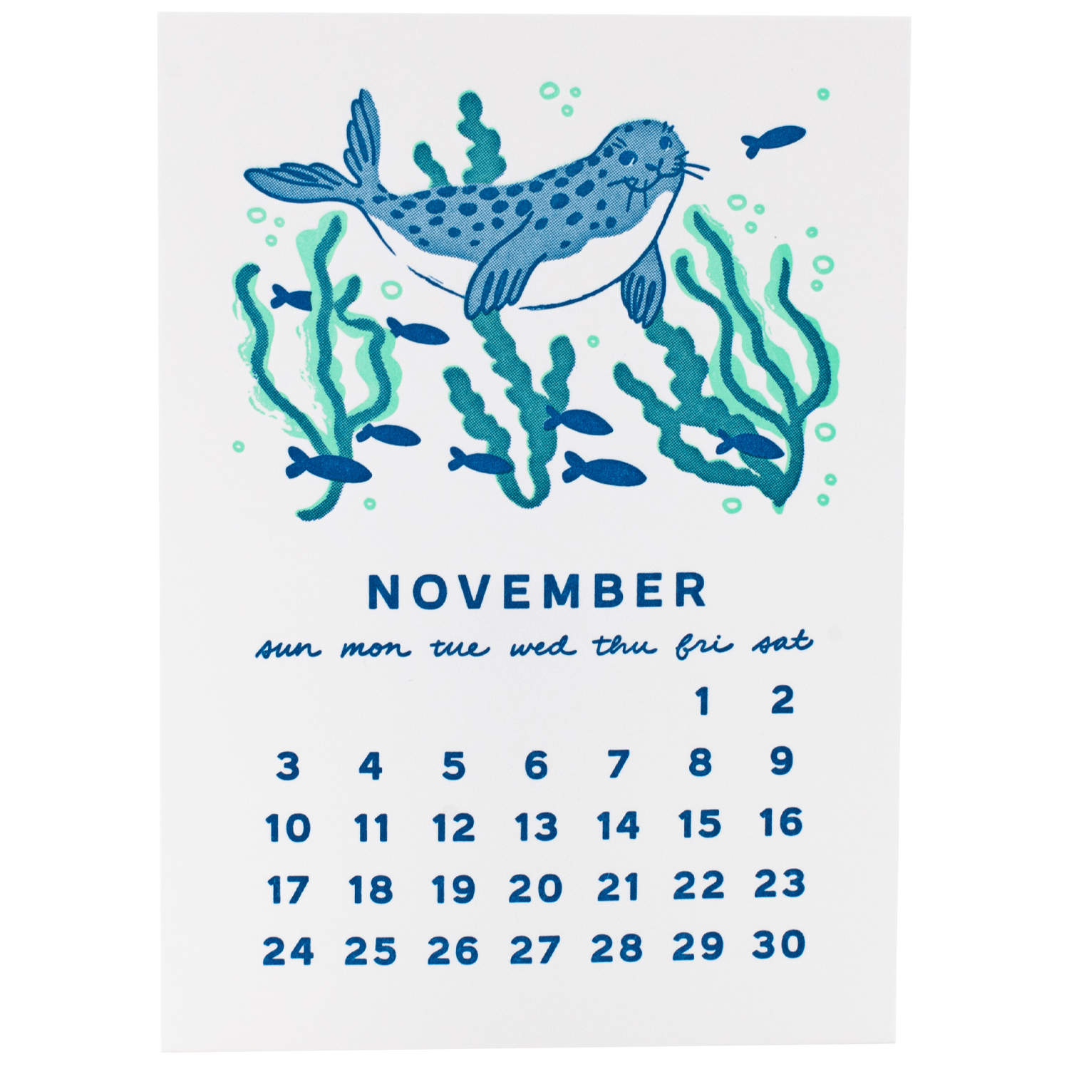 2024 Under the Sea Letterpress Desk Calendar