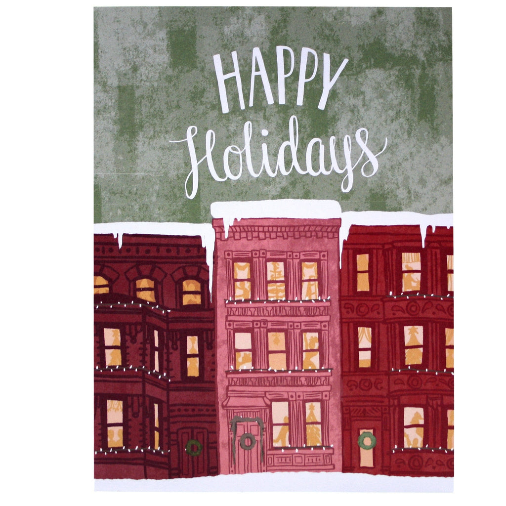 City Brownstones Holiday Card