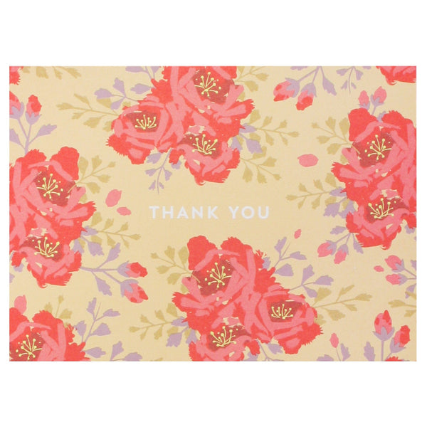 English Roses in Amber Thank You Notes