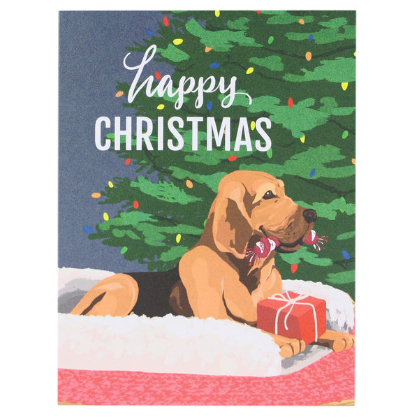 Happy Bloodhound Christmas Card