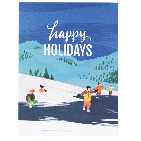 Ice Skating Pond Holiday Card