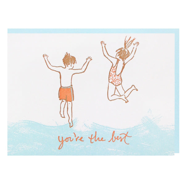 Jumping into Lake Friendship Card