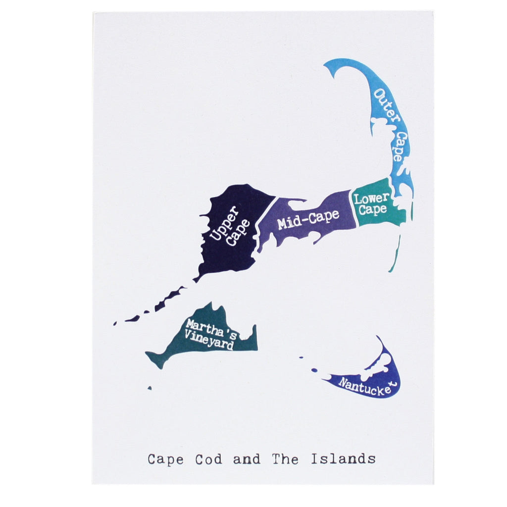 Map of Cape Cod and Islands Note Card