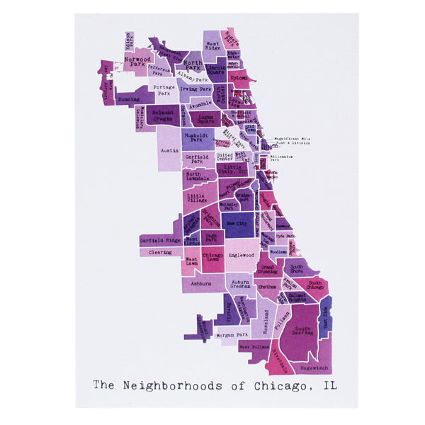 Map of Chicago Note Card