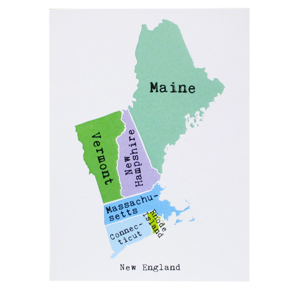 Map of the New England Note Card