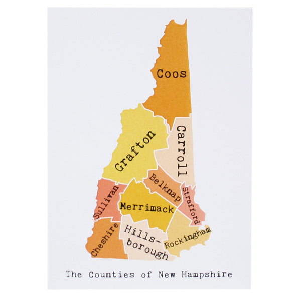 Map of New Hampshire Note Card