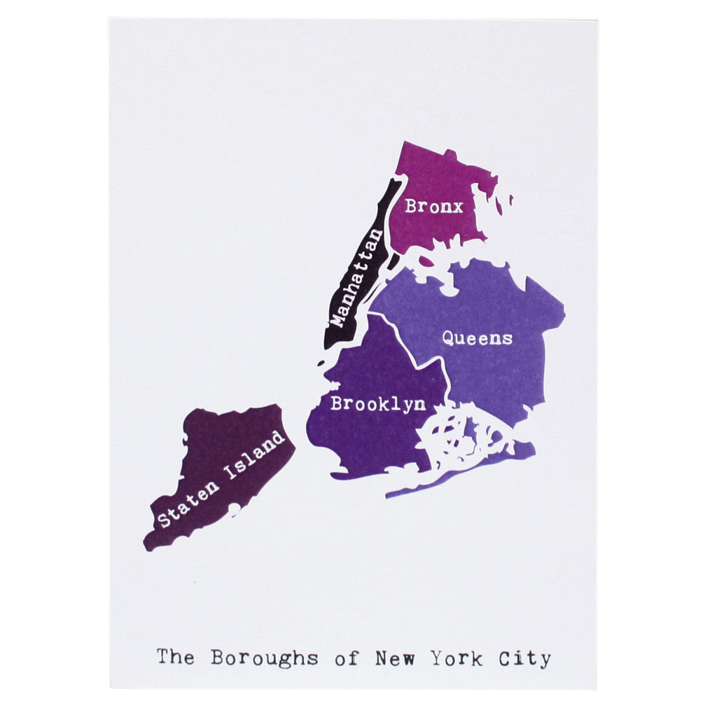 Map of New York City Note Card