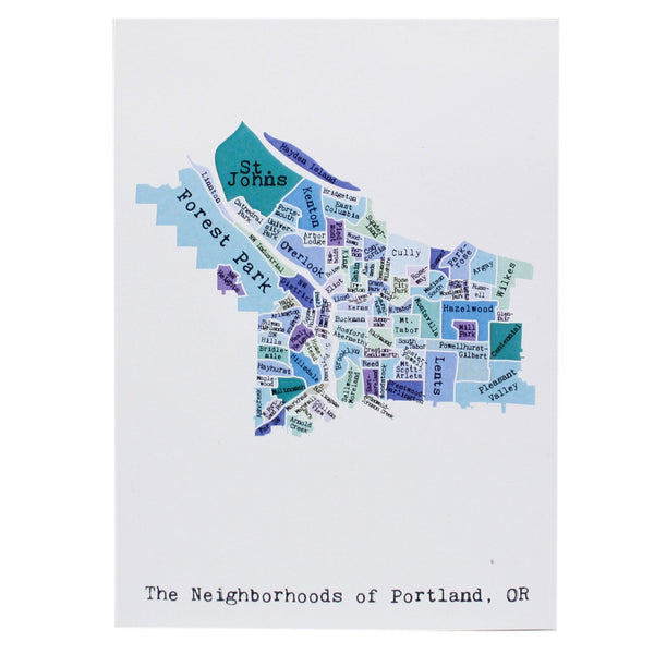 Map of Portland Note Card
