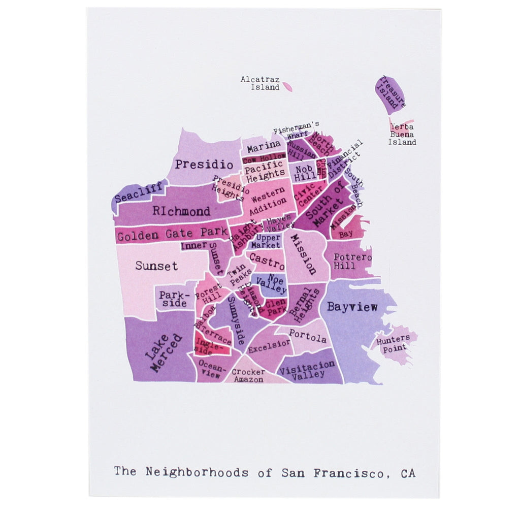 Map of San Francisco Note Card