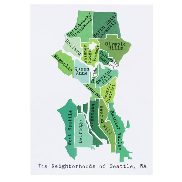 Map of Seattle Note Card