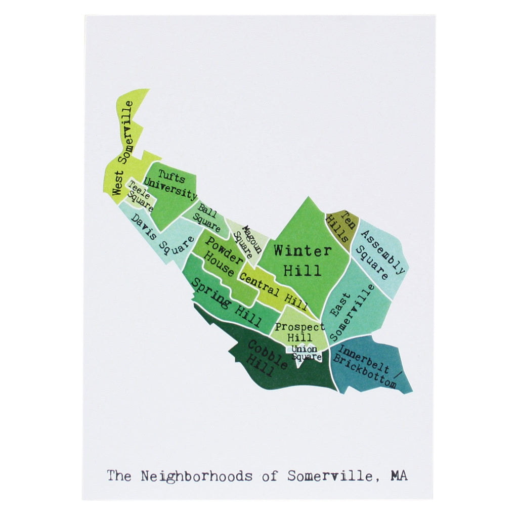 Map of Somerville Note Card
