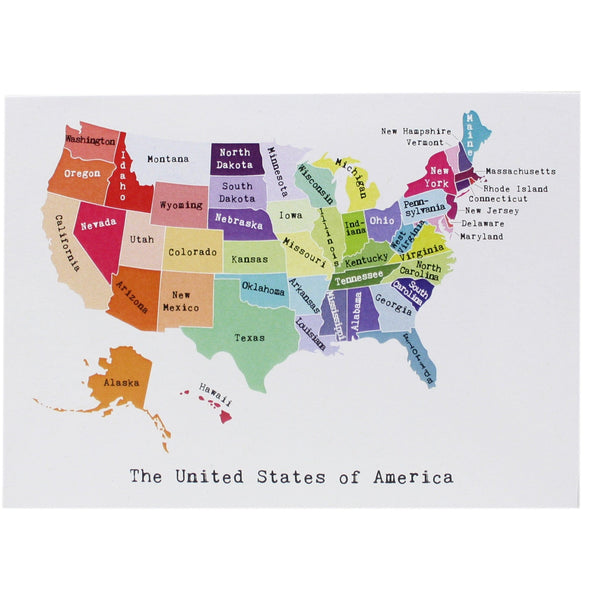 Map of the United States Note Card