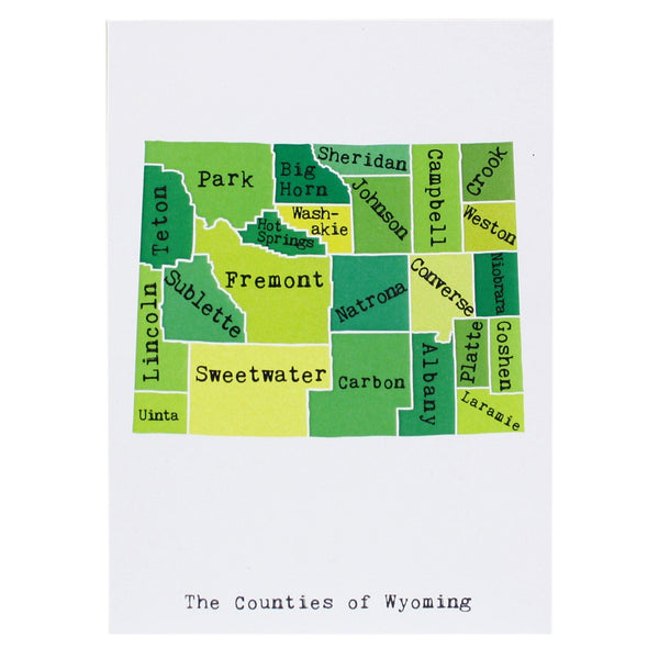 Map of Wyoming Note Card