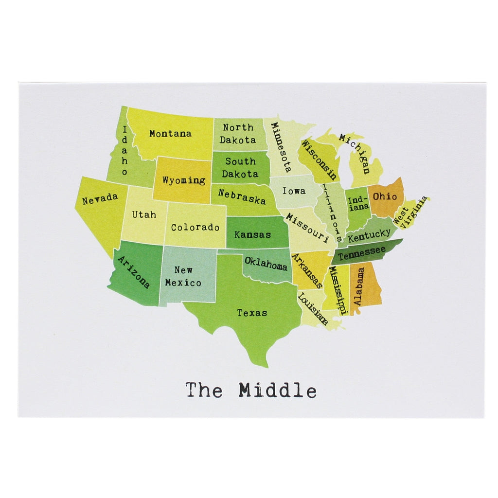 Map of the Middle States Note Card