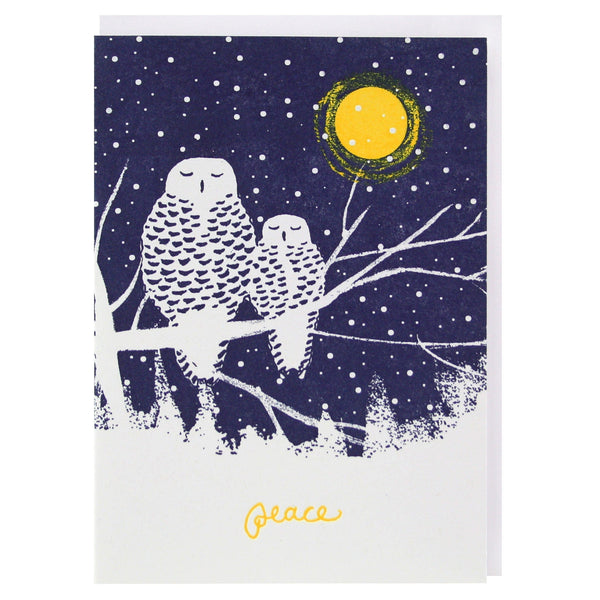 Peaceful Owls Holiday Card