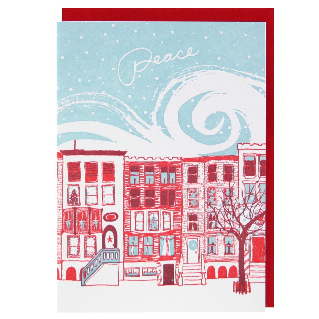 Row of Brownstones Holiday Card