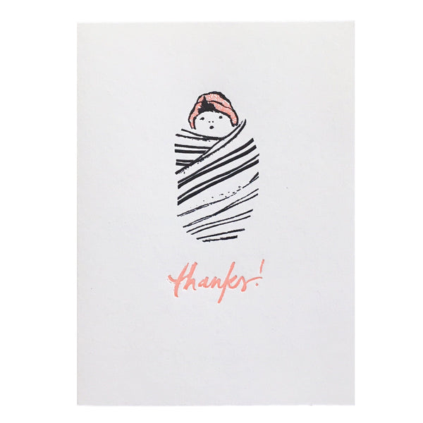 Swaddled Baby Thank You Card